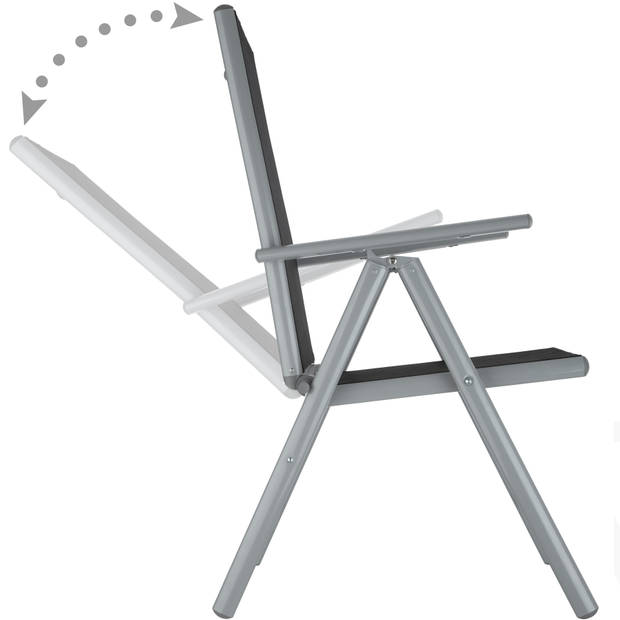 tectake tuinset 6+1, aluminium frame 6 stoelen en 1 tafel - lichtgrijs - 402167