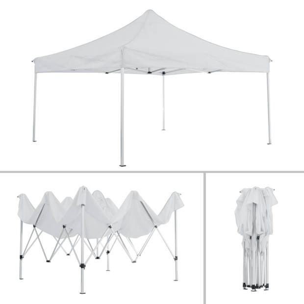 tectake - partytent 3x3 m. opvouwbaar - 2 wanden - wit 403148