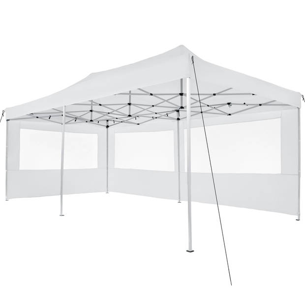 tectake - partytent 3x6 m. opvouwbaar- 4 wanden- wit 403163