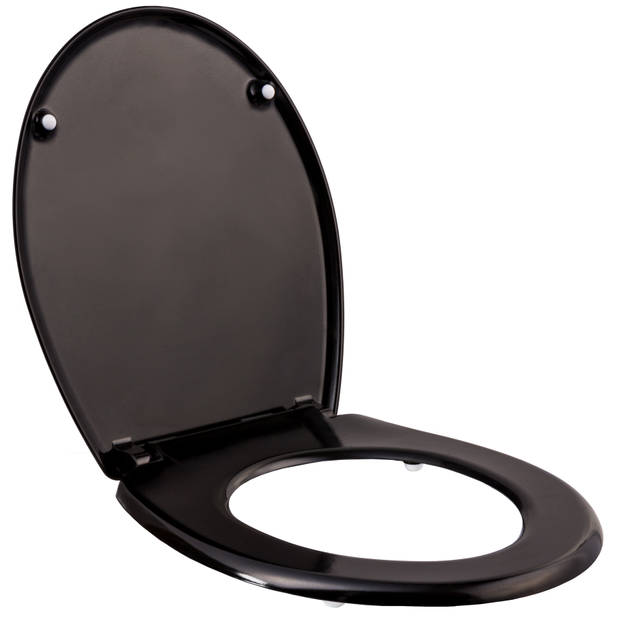 tectake - WC bril - toiletbril - soft close - premium - zwart - 402257