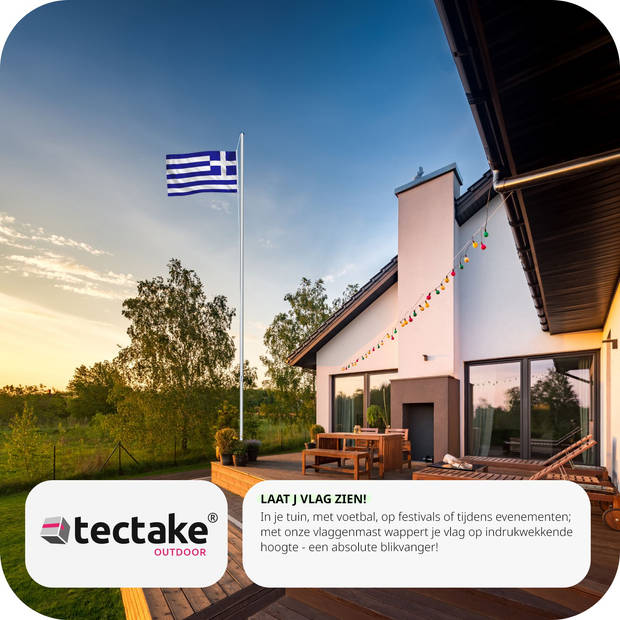 tectake - Aluminium vlaggenmast Griekenland