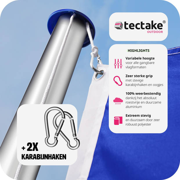 tectake - Aluminium vlaggenmast Europa - 402859