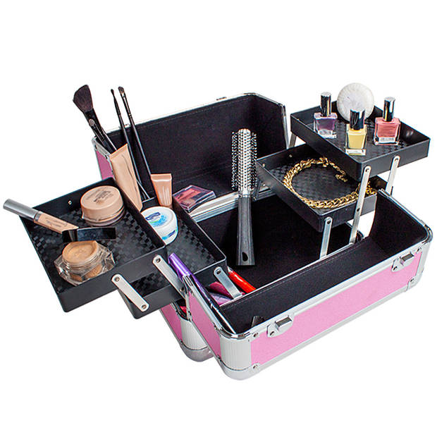 tectake® - Beautycase - Afsluitbaar - Roze - 401069