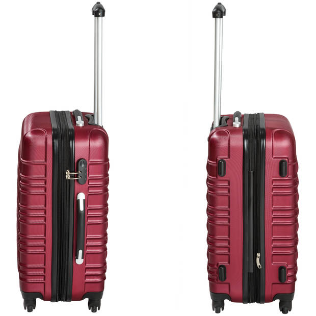 tectake - kofferset 4 delig , ABS hardshell, kleur rood - 402026