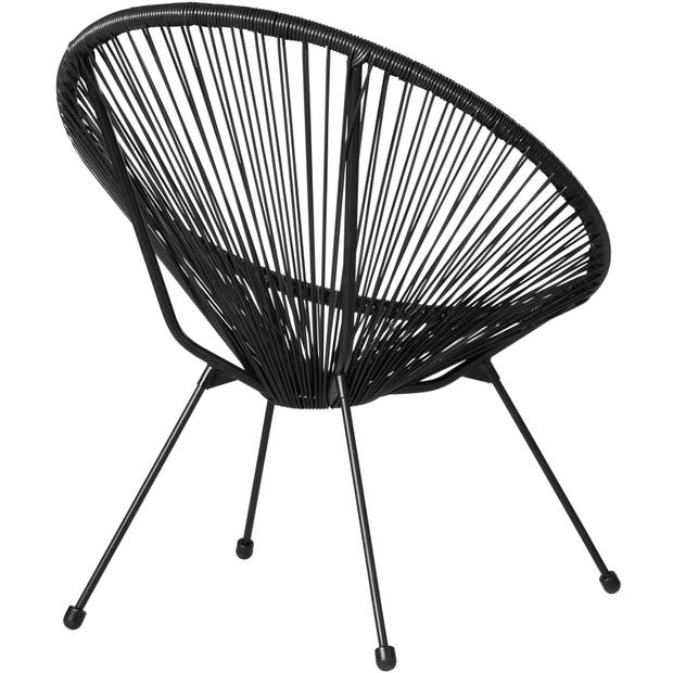 tectake – balkonset – tuinset - Set van 2 stoelen €œSantana€ inclusief tafel – zwart