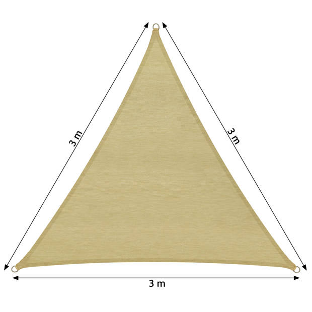 tectake - Driehoekig zonneluifel 300 x 300 x 300 cm - 402602