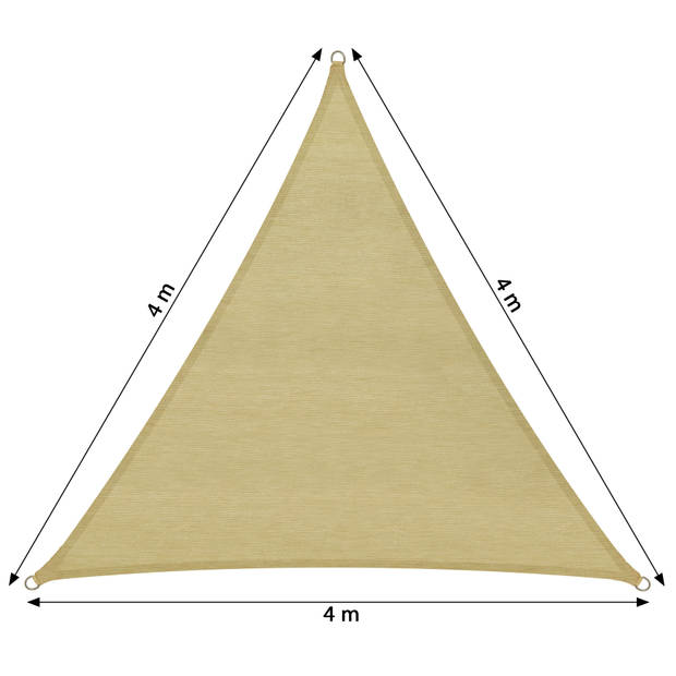 tectake - Driehoekig zonneluifel 400 x 400 x 400 cm - 402603