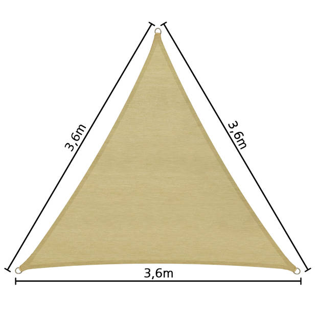 Driehoek zonneluifel zonnedoek 3,6m x 3,6m x 3,6m 401808