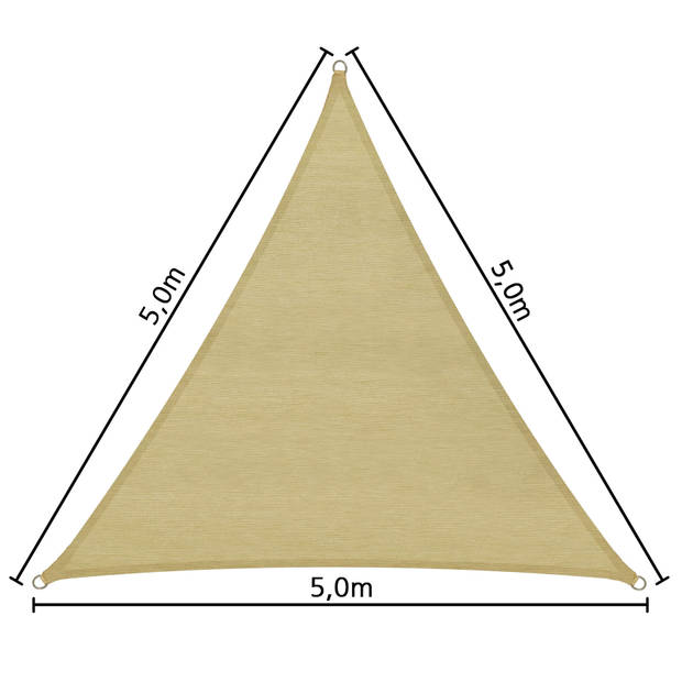 Driehoek zonneluifel zonnedoek 5m x 5m x 5m 401809