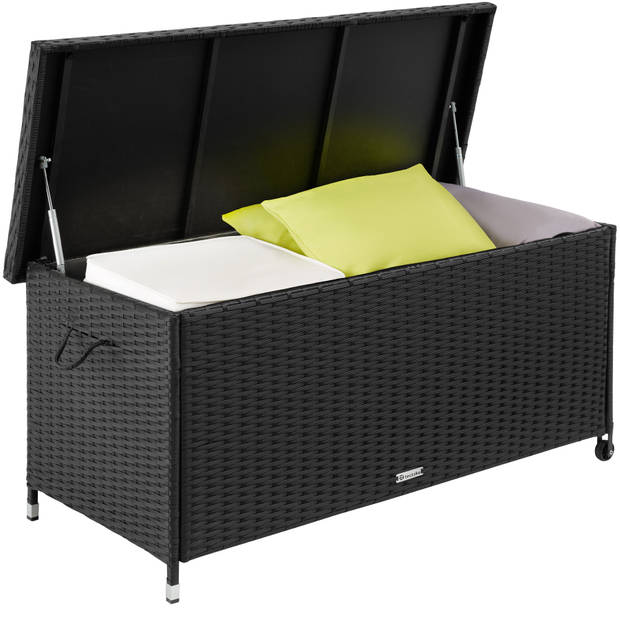 tectake - Wicker opbergbox Kiruna, 121x56x60cm, 270l - zwart - 404594