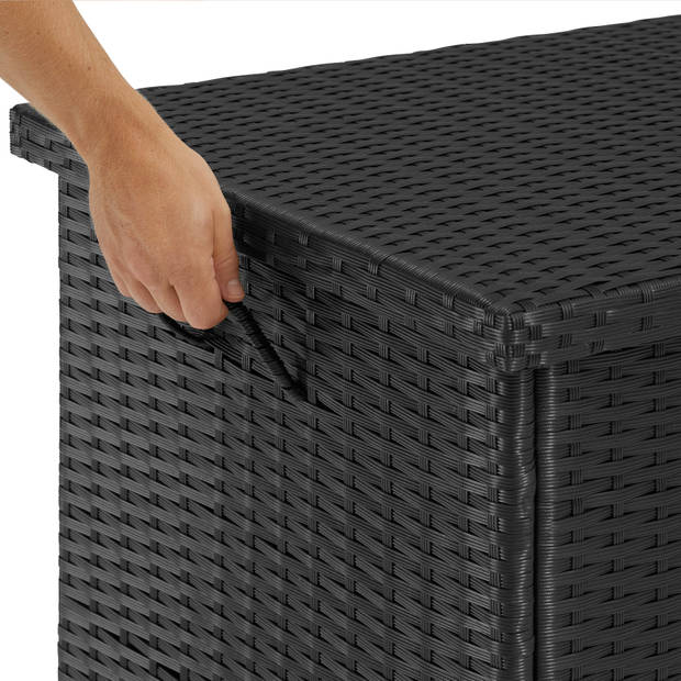 tectake - Wicker opbergbox Kiruna, 121x56x60cm, 270l - zwart - 404594