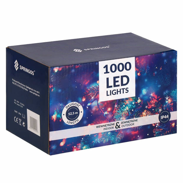 Kerstverlichting 50 m 1000 LED Warm Wit