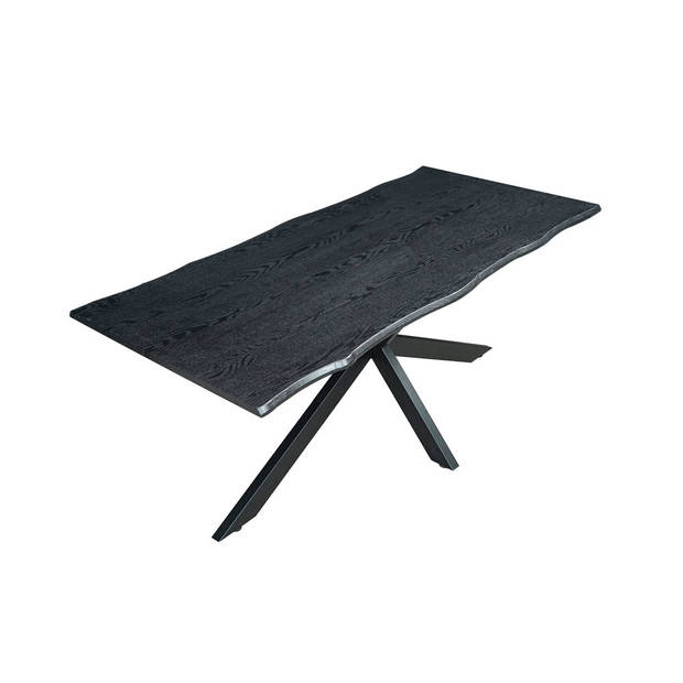 Eettafel langwerpig 160cm Jeffo zwart langwerpige tafel