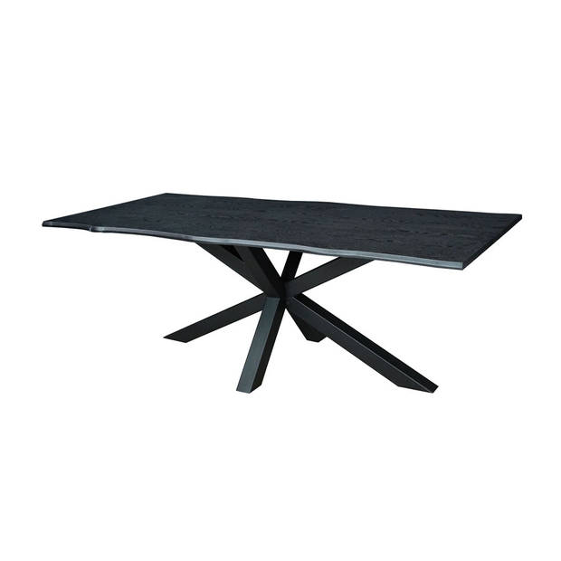 Eettafel langwerpig 220cm Jeffo zwart langwerpige tafel