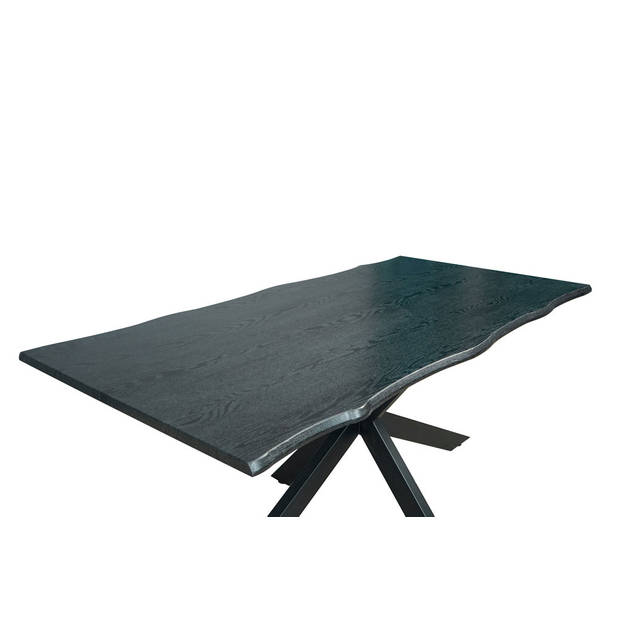Eettafel langwerpig 180cm Jeffo zwart langwerpige tafel