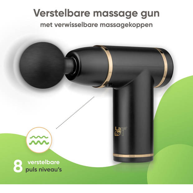 Massage gun - Massage apparaat - 4 Opzetstukken - 8 standen