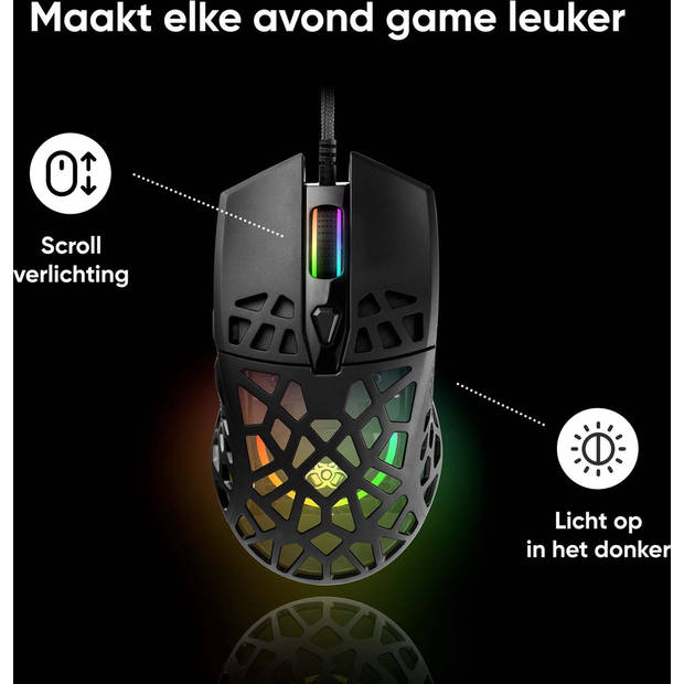 Gaming muis - RGB verlichting - LED - 7200 DPI - 6 knoppen