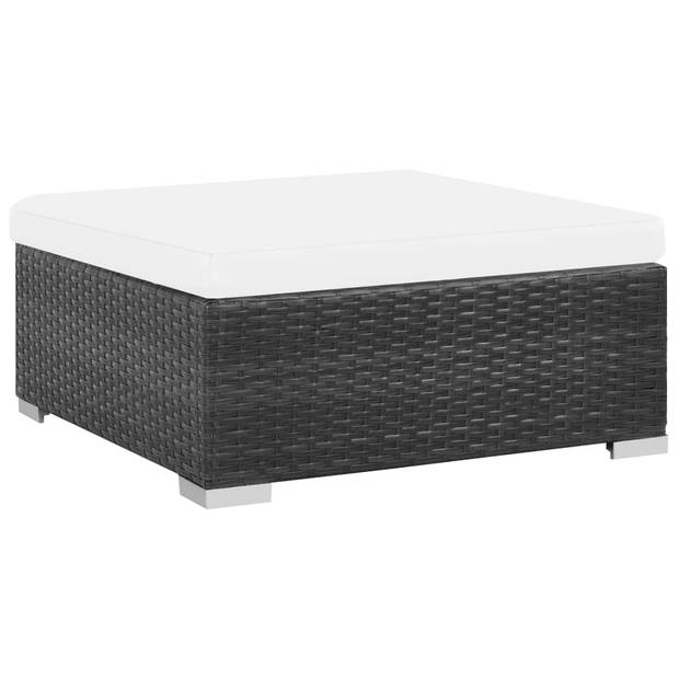 vidaXL 8-delige Loungeset met kussens poly rattan zwart