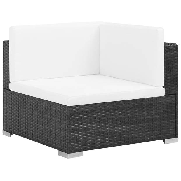 vidaXL 8-delige Loungeset met kussens poly rattan zwart