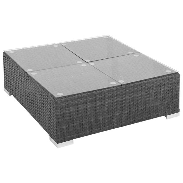 vidaXL 8-delige Loungeset met kussens poly rattan zwart