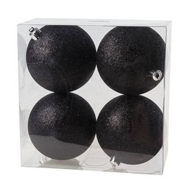 Kerstversiering set kerstballen zwart 6 - 8 - 10 cm - pakket van 50x stuks - Kerstbal