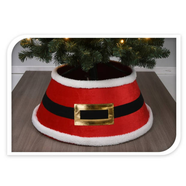 Kerstboomrok/kerstboommand rood kerstman riem D60 cm voor kerstbomen van 180-240 cm - Kerstboommand / huls