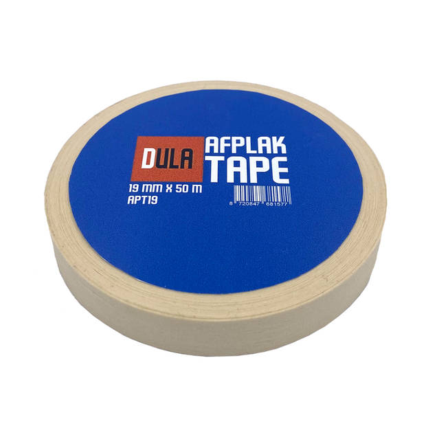 DULA Schilderstape - 1 rol - 19mm x 50m - Afplaktape - Masking tape