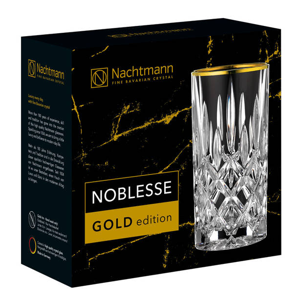 Nachtmann Longdrinkglazen Noblesse Gold - 375 ml - 2 Stuks