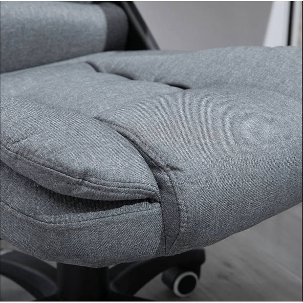 Bureaustoel - Bureaustoel ergonomisch - Directiestoel - Massage stoel - Bureaustoelen voor volwassenen - Grijs