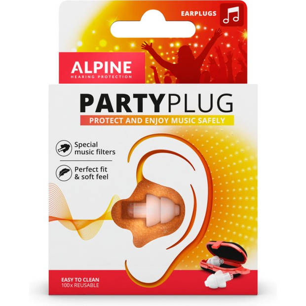 Alpine PartyPlug - Muziek Oordoppen - Transparant - SNR 19 dB - 1 paar