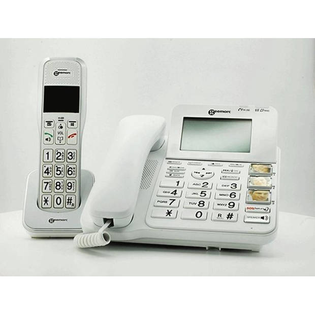 GEEMARC AmpliDECT COMBI595 combinatie van vaste telefoon en draadloze telefoon met versterking voor slechthorenden
