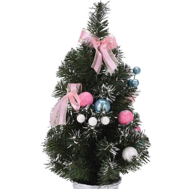 Kunstkerstboom - mini - inclusief versiering - kerstboom - 40 cm - Kunstkerstboom