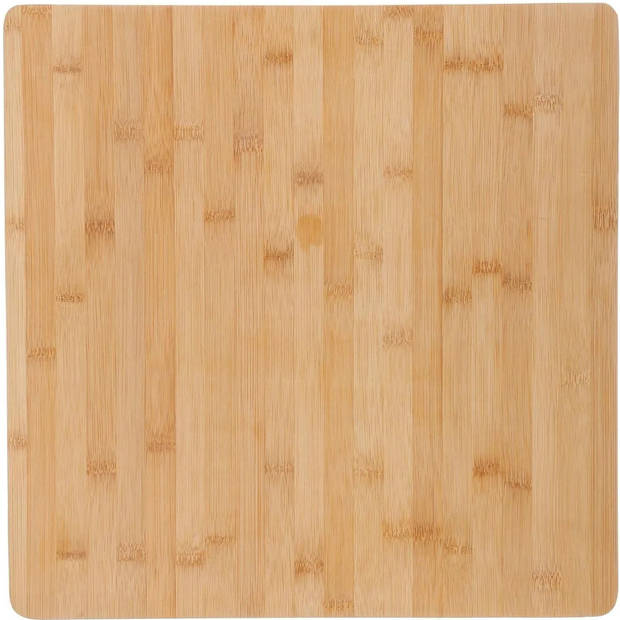 2x Stuks grote snijplank/serveerplank vierkant 37 x 3,5 cm van bamboe hout - Snijplanken