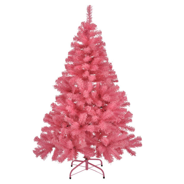 2x stuks kunst kerstbomen/kunstbomen roze 120 cm - Kunstkerstboom