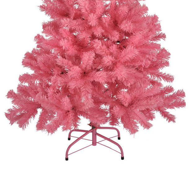 Kunst kerstboom - roze - met anti-slip - 261 takken - 120 cm - Kunstkerstboom