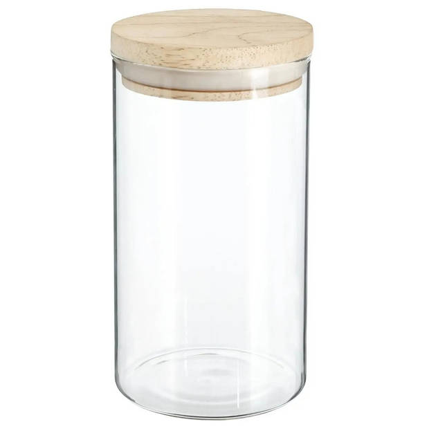 Set van 6x keuken voorraadbussen/potten glas 1.0 en 1.3 Liter inhoud - Voorraadpot