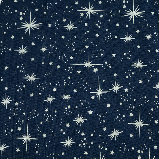 Tafelkleed/tafellaken blauw sterrenhemel van polyester/katoen formaat 140 x 240 cm - Tafellakens