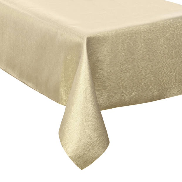 2x stuks tafelkleden/tafellakens goud sparkling effect van polyester 140 x 240 cm - Tafellakens