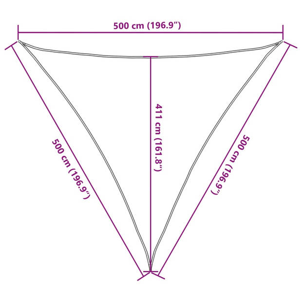 vidaXL Zonnezeil 160 g/m² 5x5x5 m HDPE bruin