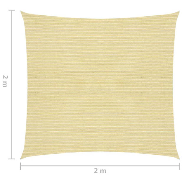 vidaXL Zonnescherm HDPE vierkant 2x2 m beige