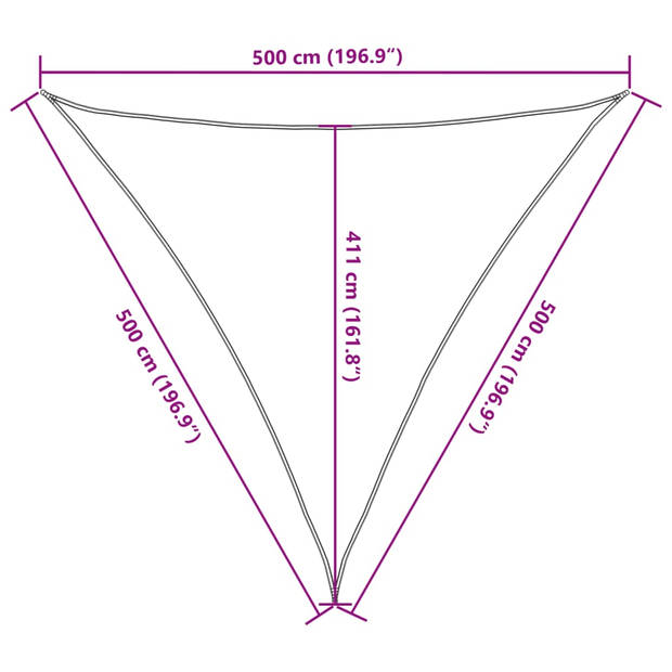 vidaXL Zonnezeil 160 g/m² 5x5x5 m HDPE zwart