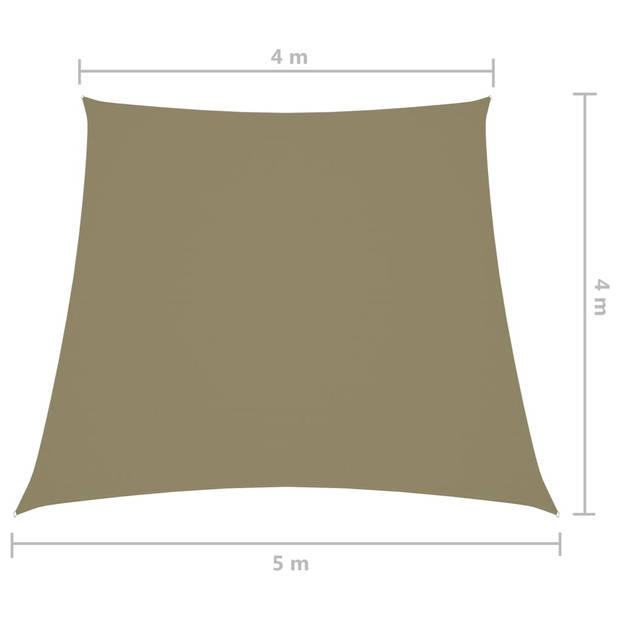 vidaXL Zonnescherm trapezium 4/5x4 m oxford stof beige