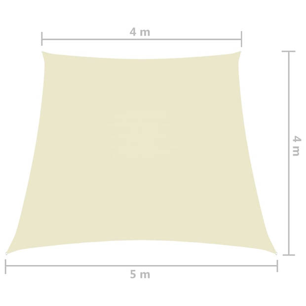 vidaXL Zonnescherm trapezium 4/5x4 m oxford stof crèmekleurig