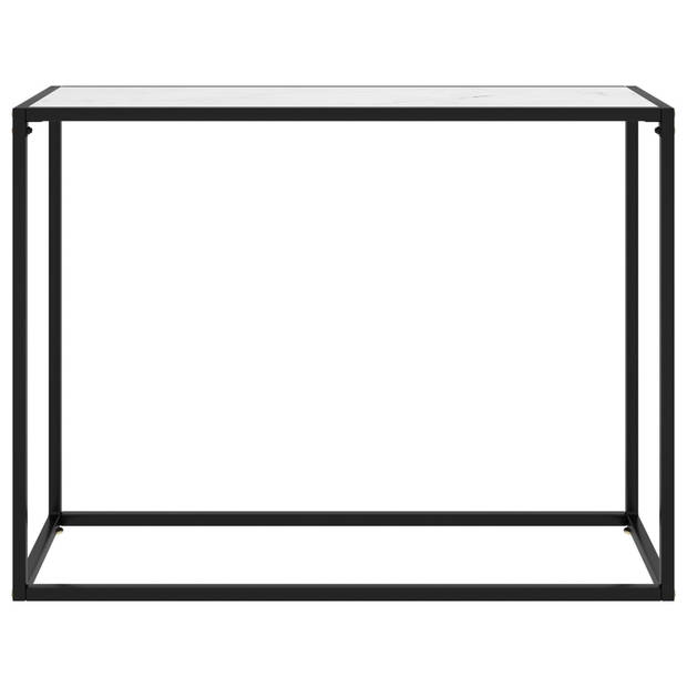 vidaXL Wandtafel 100x35x75 cm gehard glas wit