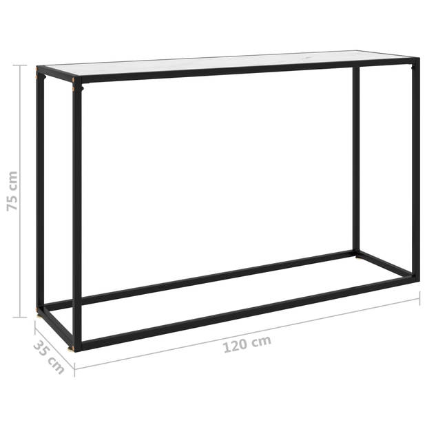 vidaXL Wandtafel 120x35x75 cm gehard glas wit