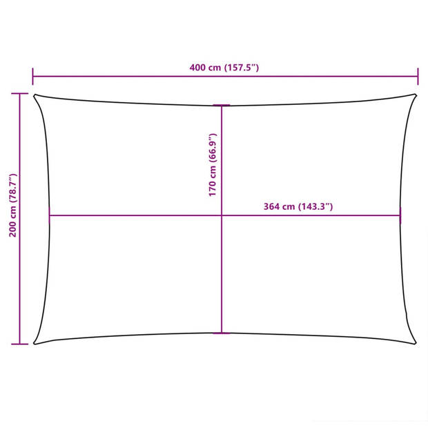vidaXL Zonnescherm rechthoekig 2x4 m oxford stof taupe