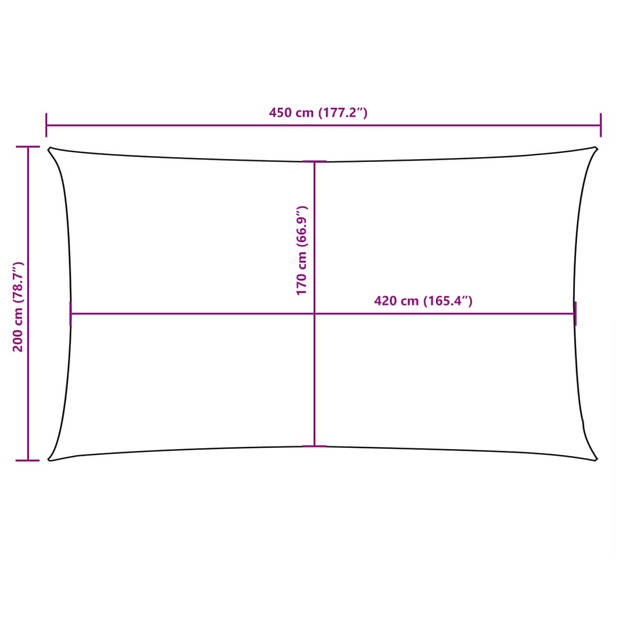 vidaXL Zonnescherm rechthoekig 2x4,5 m oxford stof wit