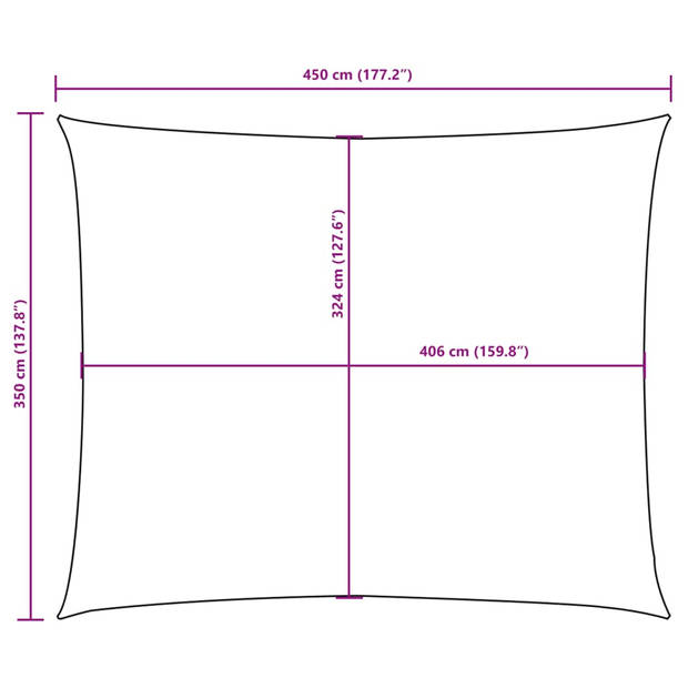 vidaXL Zonnescherm rechthoekig 3,5x4,5 m oxford stof wit