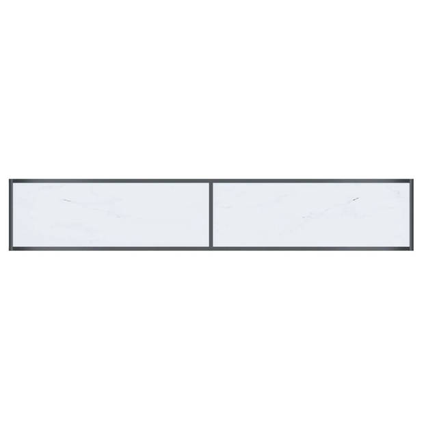 vidaXL Wandtafel 200x35x75,5 cm gehard glas wit