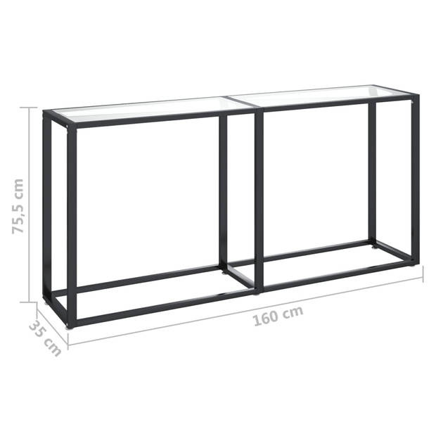 vidaXL Wandtafel 160x35x75,5 cm gehard glas transparant